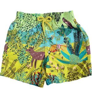Vilebrequin Boys Tropical Print Swim Shorts Size 8 Years Elastic Waist W/ Pocket